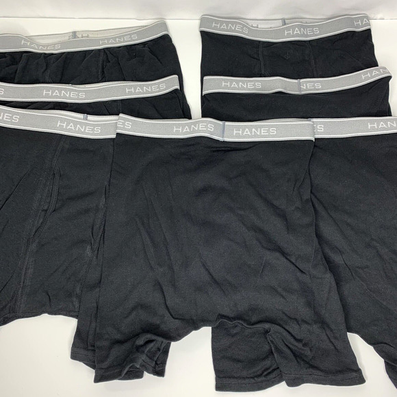Hanes Mens Comfort Flex Boxer Briefs Size Small Black 7 Pack Tagless - Picture 4 of 6